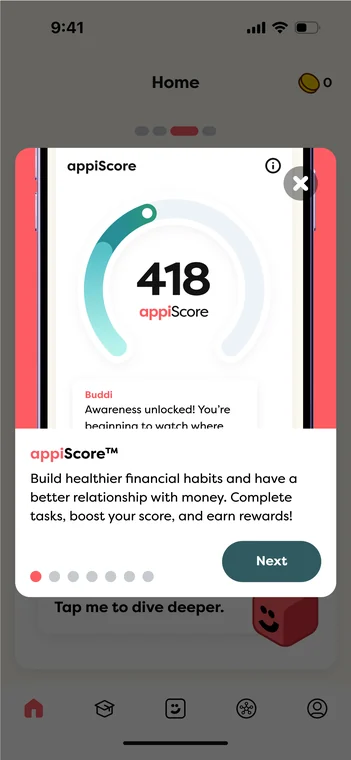 The appiScore explainer shown during the welcome tour